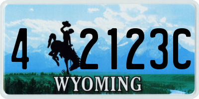 WY license plate 42123C