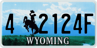 WY license plate 42124F