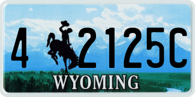 WY license plate 42125C