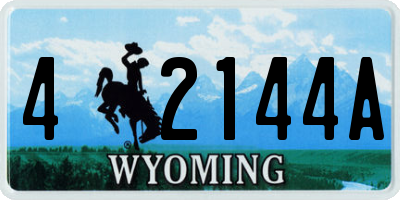 WY license plate 42144A