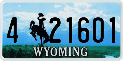 WY license plate 421601