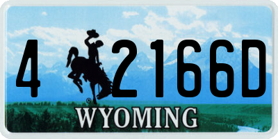 WY license plate 42166D