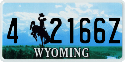WY license plate 42166Z