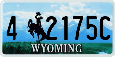 WY license plate 42175C