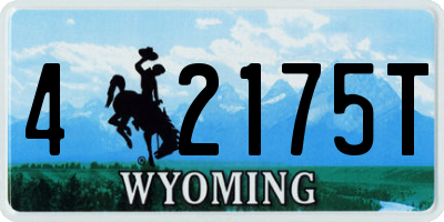 WY license plate 42175T