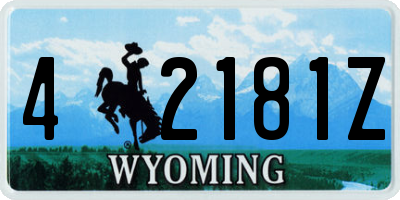 WY license plate 42181Z