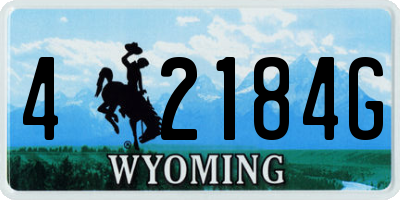 WY license plate 42184G