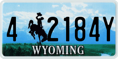 WY license plate 42184Y