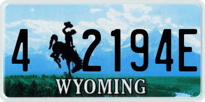 WY license plate 42194E