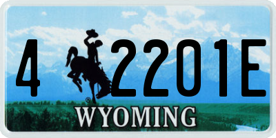 WY license plate 42201E