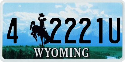 WY license plate 42221U
