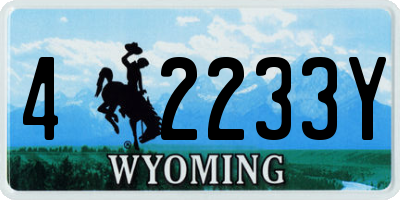 WY license plate 42233Y