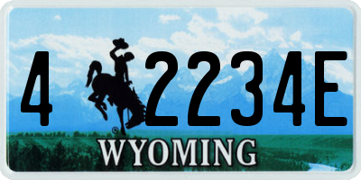 WY license plate 42234E