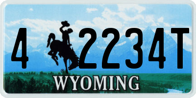 WY license plate 42234T