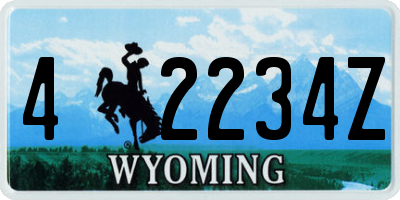 WY license plate 42234Z