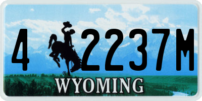 WY license plate 42237M