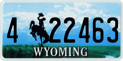 WY license plate 422463