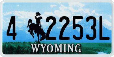 WY license plate 42253L