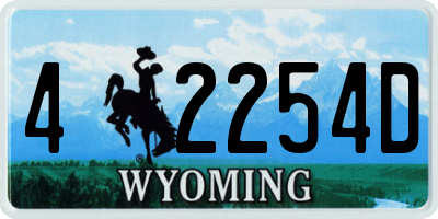 WY license plate 42254D