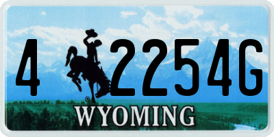 WY license plate 42254G