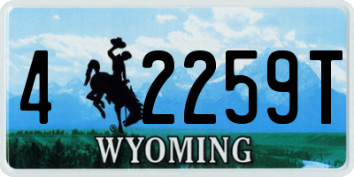 WY license plate 42259T