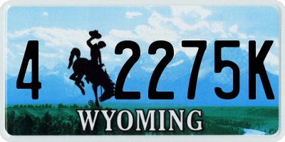 WY license plate 42275K