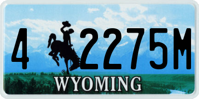 WY license plate 42275M