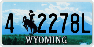 WY license plate 42278L
