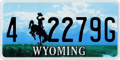 WY license plate 42279G