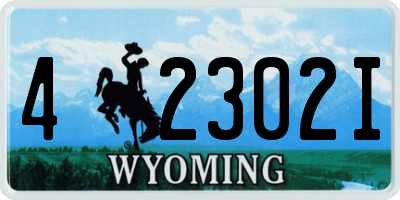WY license plate 42302I