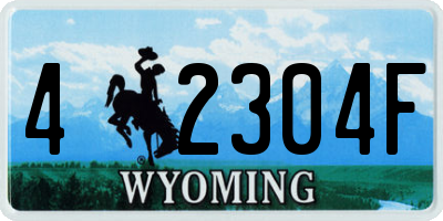 WY license plate 42304F