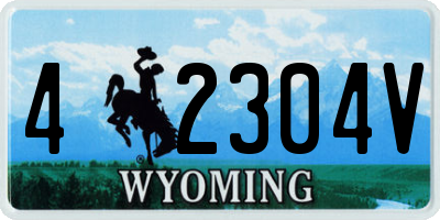 WY license plate 42304V