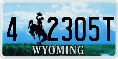 WY license plate 42305T
