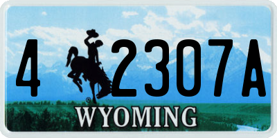 WY license plate 42307A