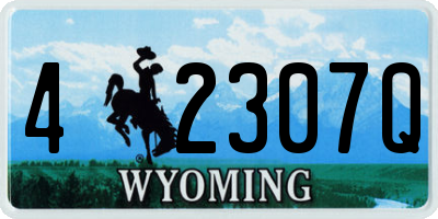 WY license plate 42307Q