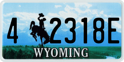 WY license plate 42318E