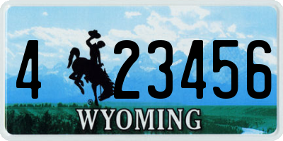 WY license plate 423456