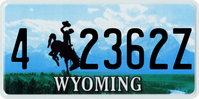 WY license plate 42362Z