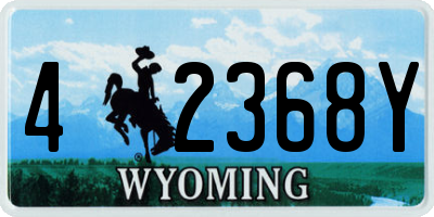 WY license plate 42368Y