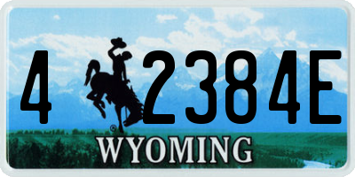 WY license plate 42384E