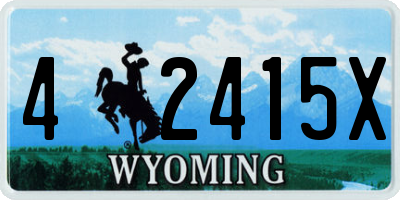 WY license plate 42415X