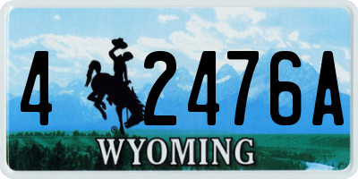 WY license plate 42476A