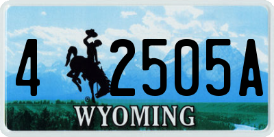 WY license plate 42505A