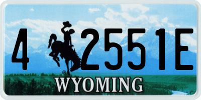 WY license plate 42551E