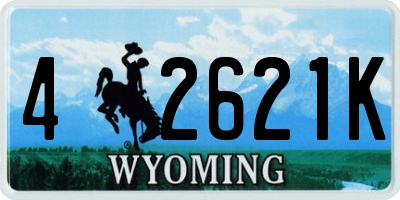 WY license plate 42621K