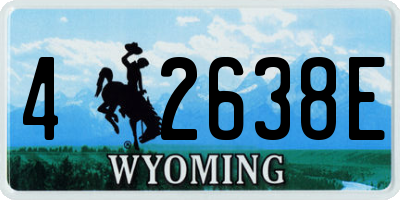 WY license plate 42638E