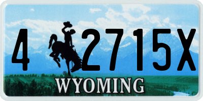 WY license plate 42715X