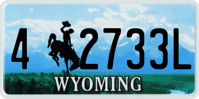 WY license plate 42733L