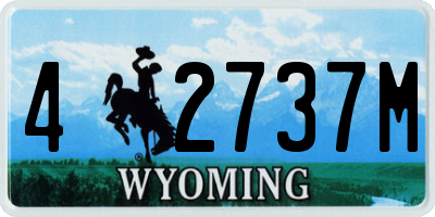 WY license plate 42737M