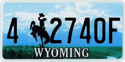 WY license plate 42740F